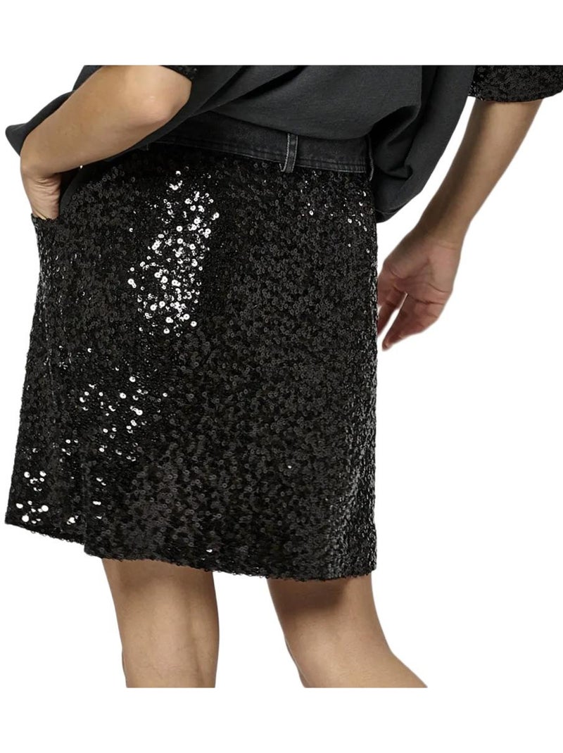 Gonna con Paillettes da Donna Kaporal Nero - Kiabi
