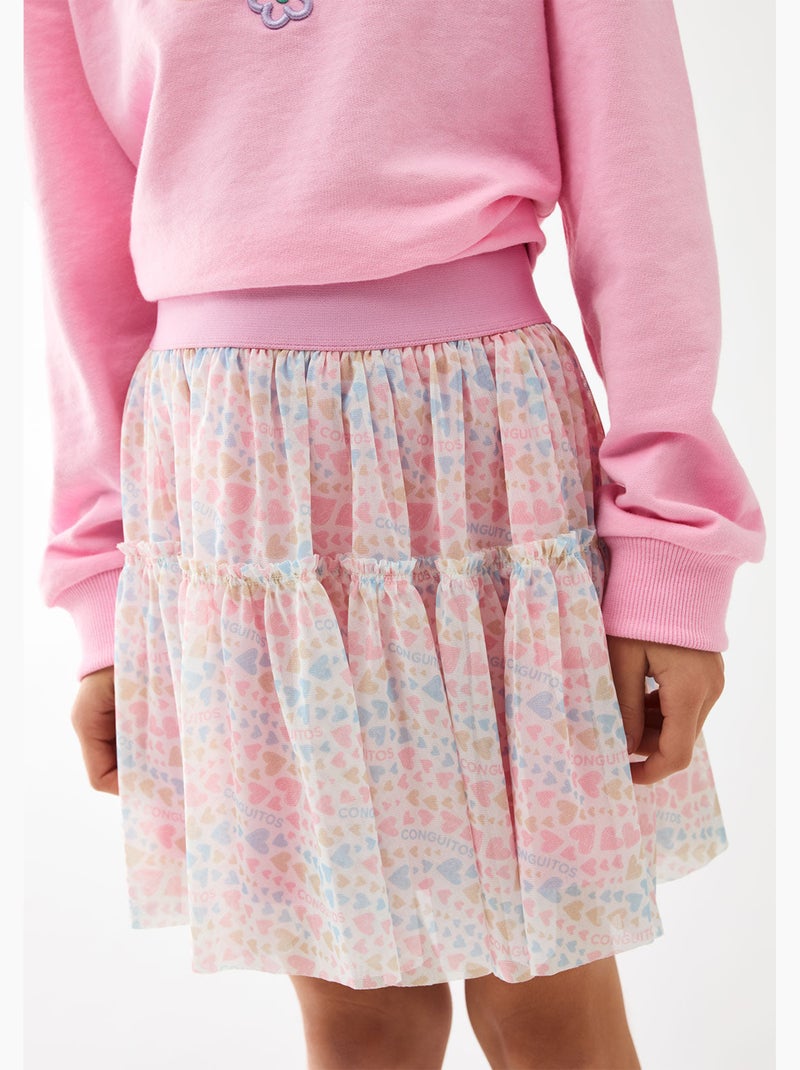 Gonna conguitos falda con corazones Multicolore - Kiabi