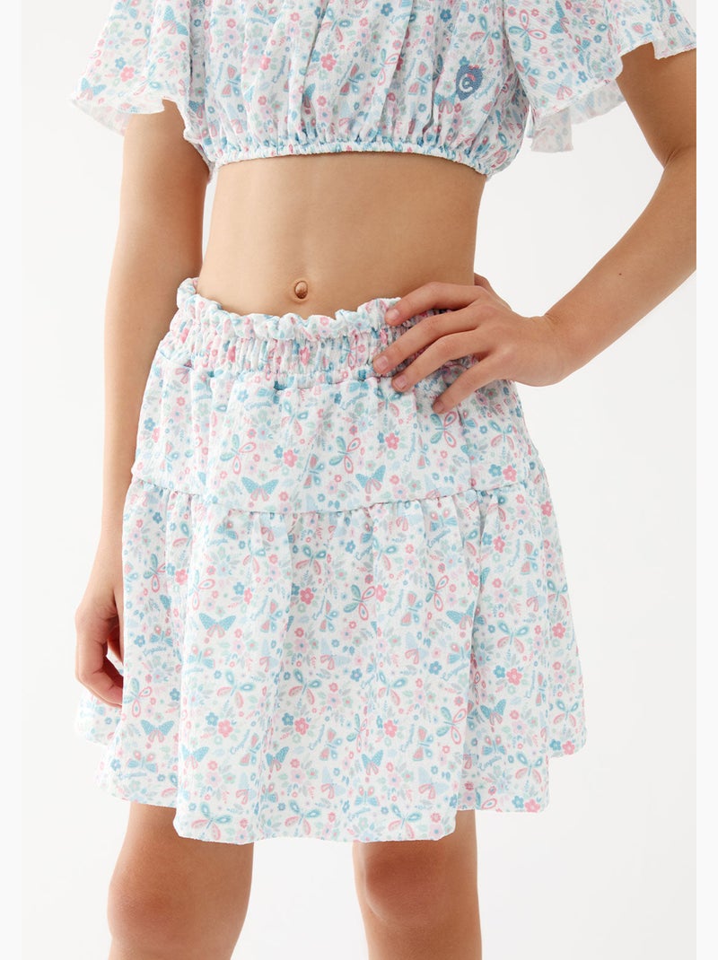 Gonna conguitos falda con mariposas Bianco - Kiabi