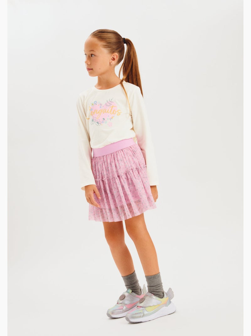 Gonna conguitos falda corazones Rosa - Kiabi