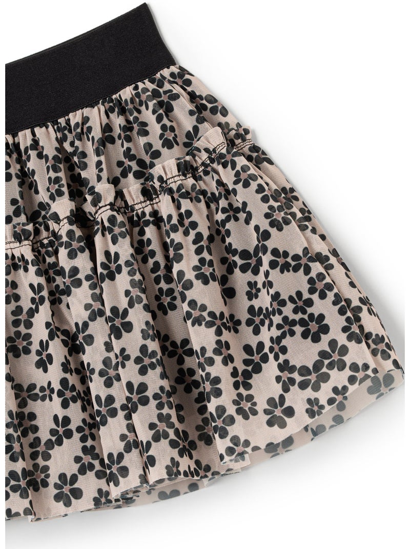 Gonna conguitos falda estampado floral Marrone - Kiabi