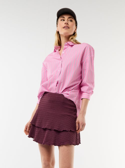 Gonna corta a balze in maglia crinckle - Kiabi