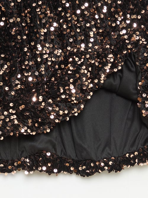 Gonna corta a paillettes tinta unita - Kiabi