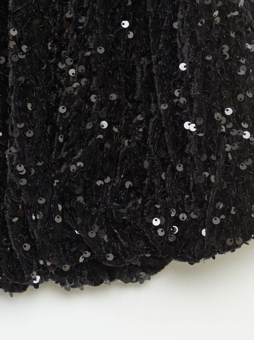 Gonna corta a paillettes tinta unita - Kiabi