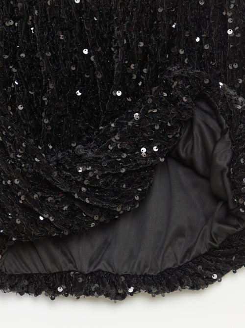 Gonna corta a paillettes tinta unita - Kiabi