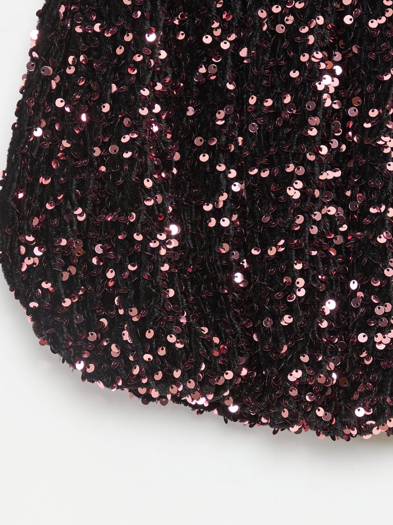 Gonna corta a paillettes tinta unita Rosa - Kiabi