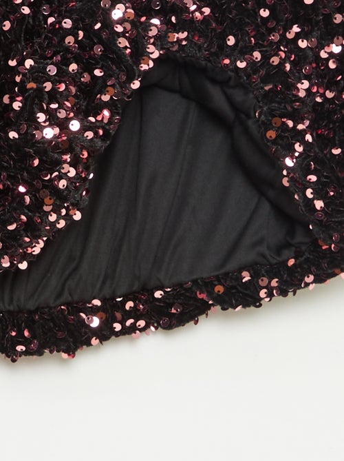 Gonna corta a paillettes tinta unita - Kiabi