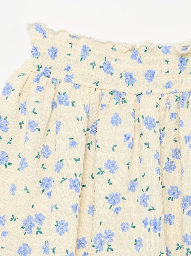 Gonna corta a ruota con shorts integrati Beige - Kiabi