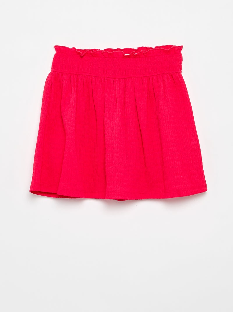 Gonna corta a ruota con shorts integrati Rosa - Kiabi