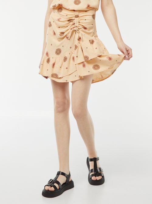 Gonna corta con balze e volant sul fondo - Kiabi