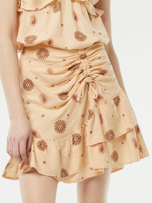 Gonna corta con balze e volant sul fondo - Kiabi