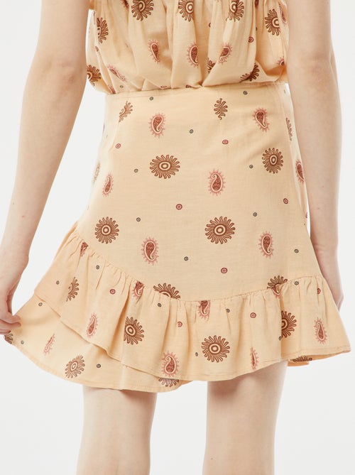 Gonna corta con balze e volant sul fondo - Kiabi