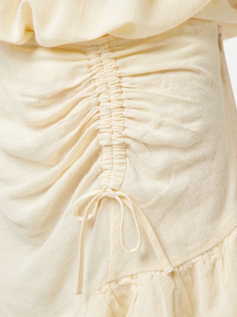 Gonna corta con balze e volant sul fondo BEIGE - Kiabi