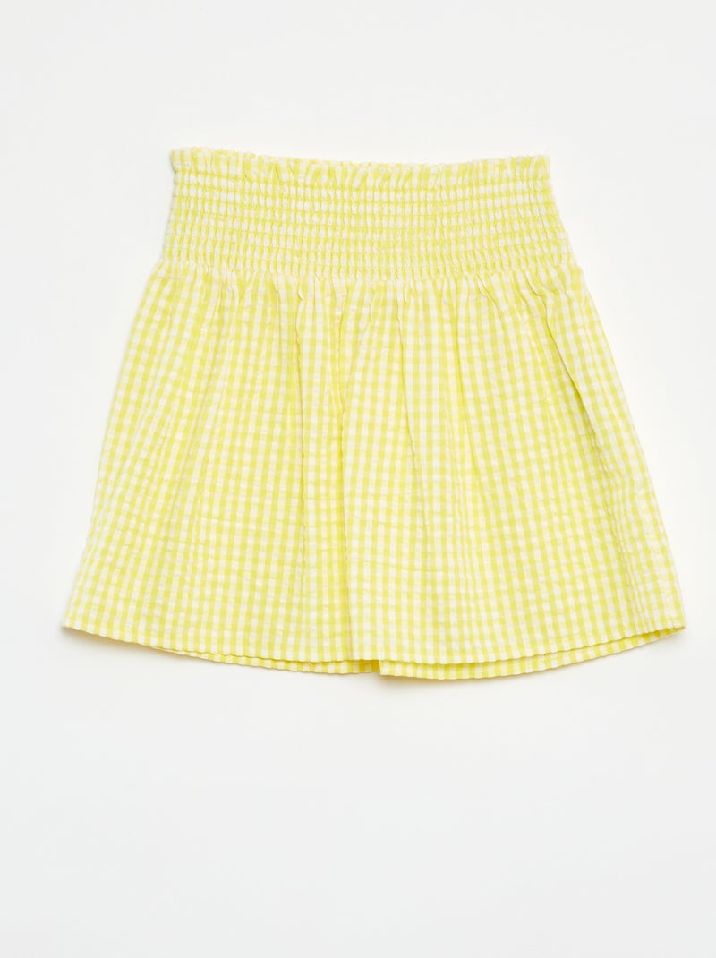 Gonna corta con vita elasticizzata Giallo - Kiabi