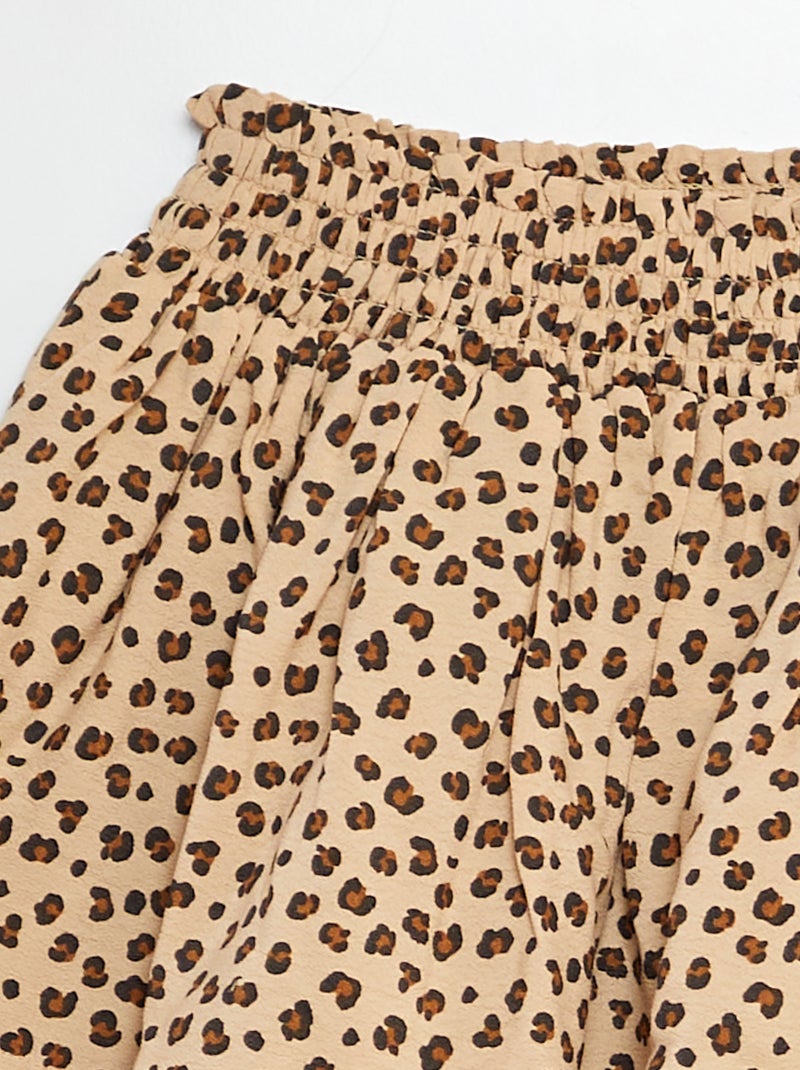 Gonna corta con volant e stampa BEIGE - Kiabi