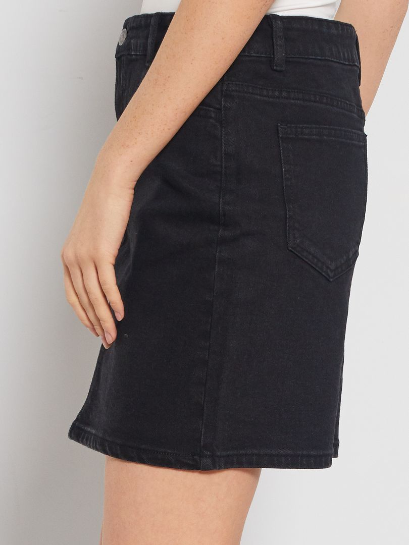 Gonna corta in denim Nero - Kiabi