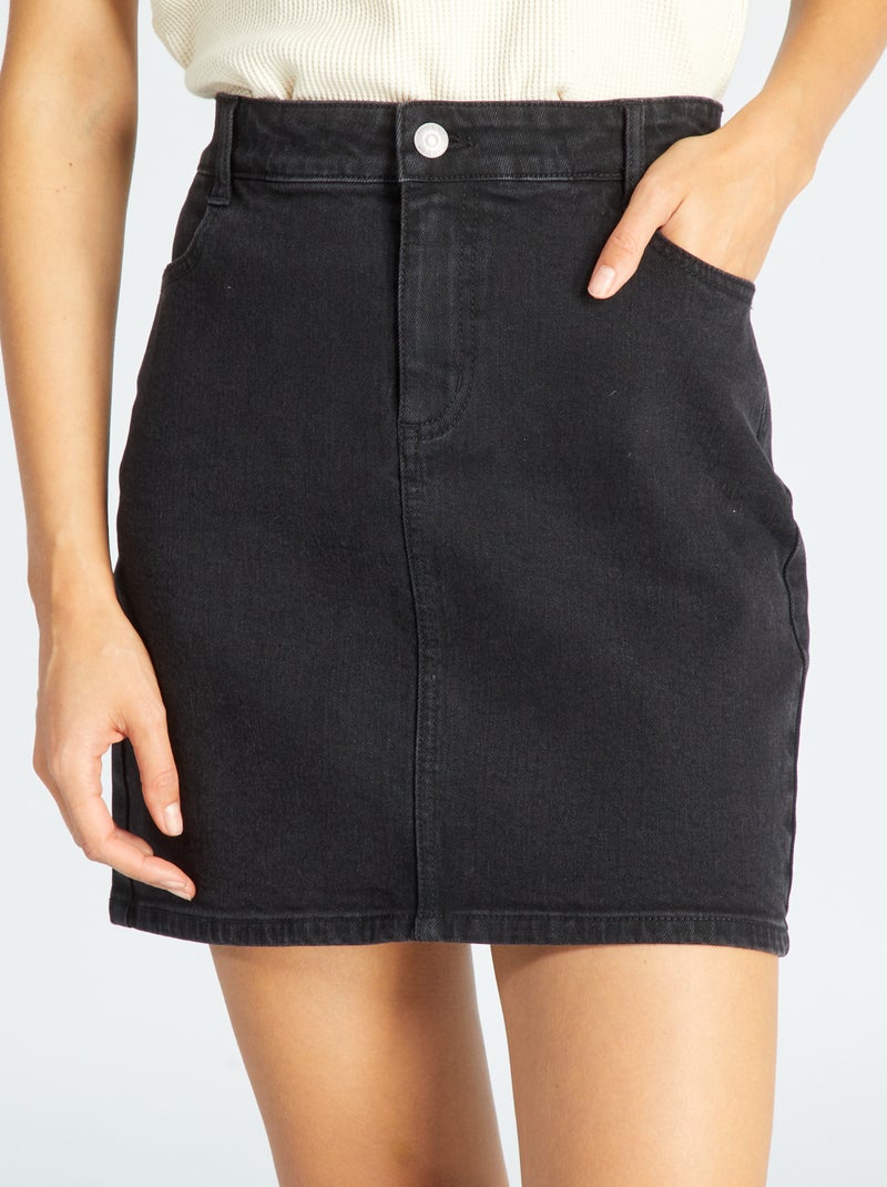 Gonna corta in denim Nero - Kiabi