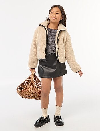 Gonna corta in ecopelle