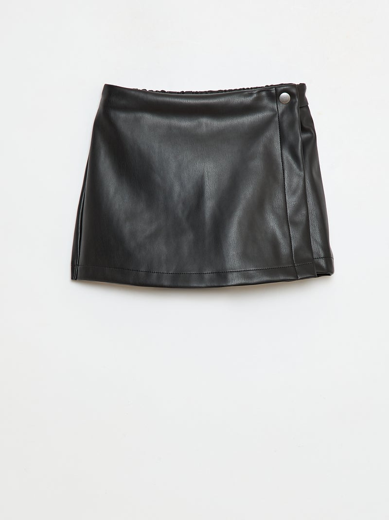 Gonna corta in ecopelle Nero - Kiabi