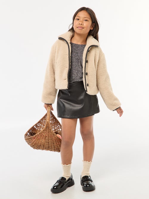 Gonna corta in ecopelle - Kiabi