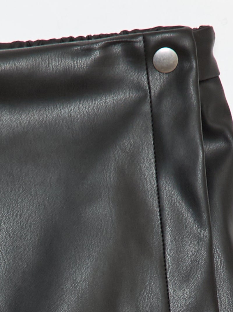 Gonna corta in ecopelle Nero - Kiabi