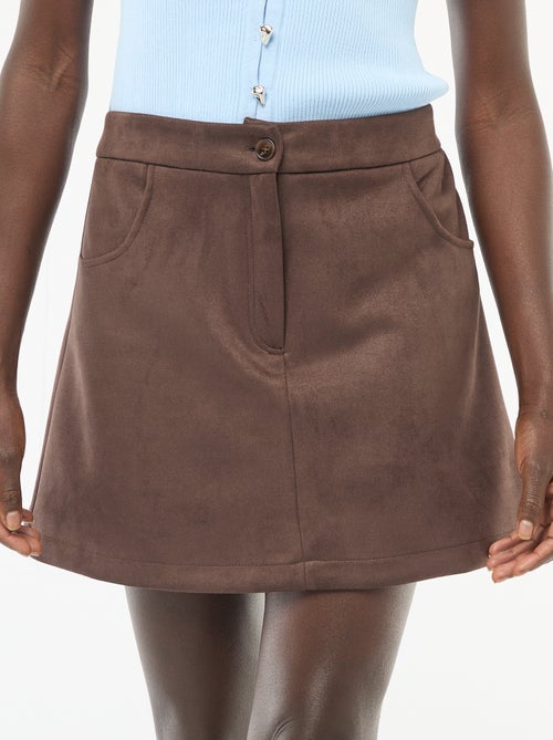 Gonna corta in ecopelle scamosciata - Kiabi