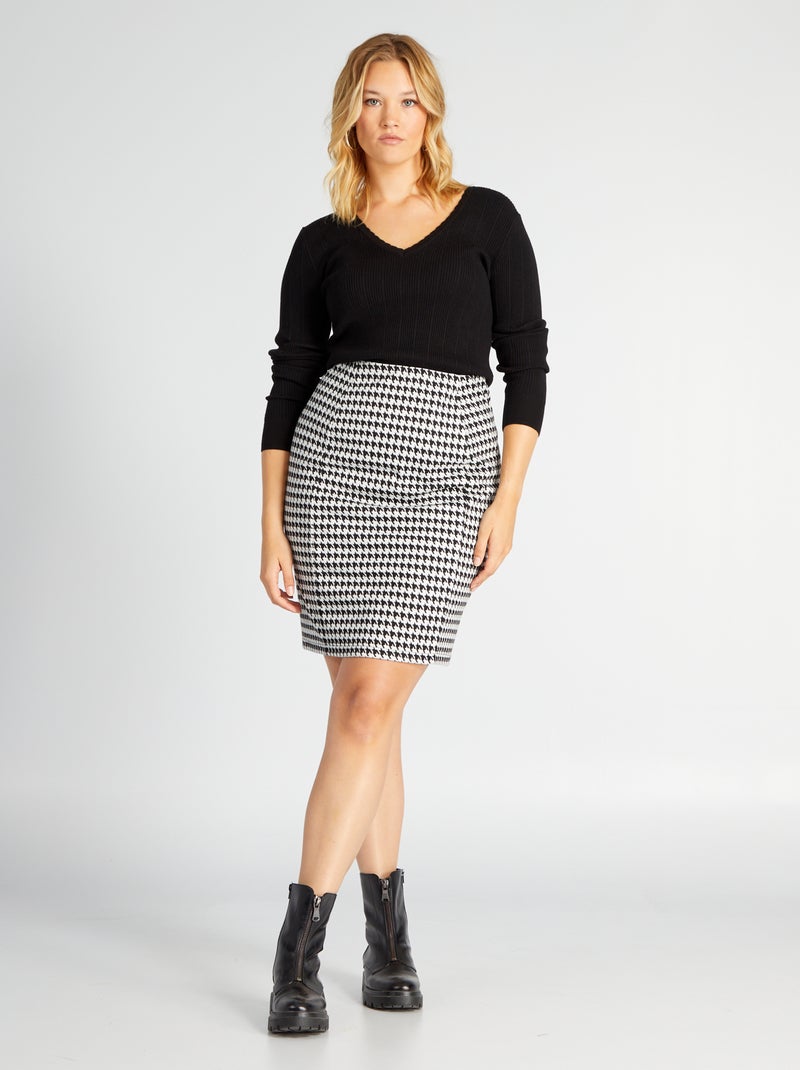 Gonna corta in maglia punto milano NERO - Kiabi