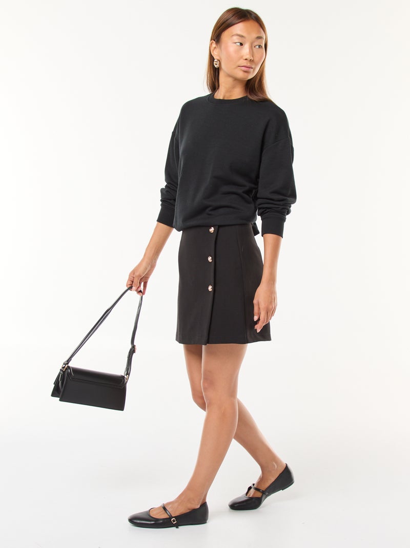 Gonna corta in Milano con bottoni dorati Nero - Kiabi