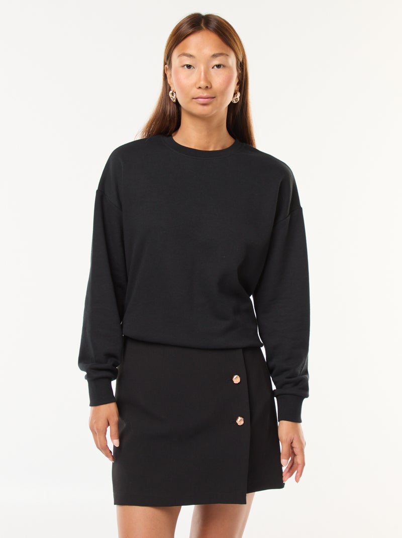 Gonna corta in Milano con bottoni dorati Nero - Kiabi