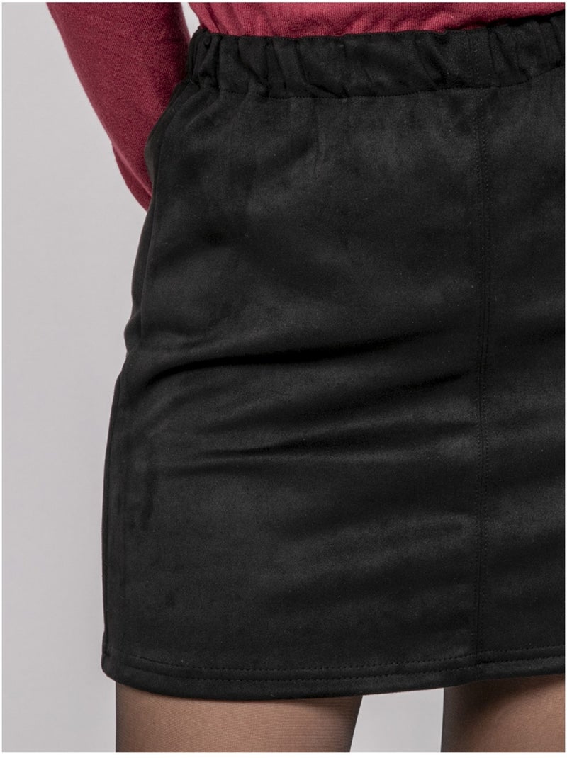 Gonna corta in similcamoscio XERTINA Nero - Kiabi