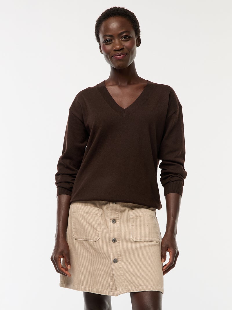 Gonna corta in velluto a coste 'JDY' Beige - Kiabi