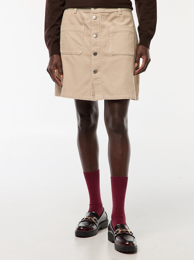 Gonna corta in velluto a coste 'JDY' Beige - Kiabi