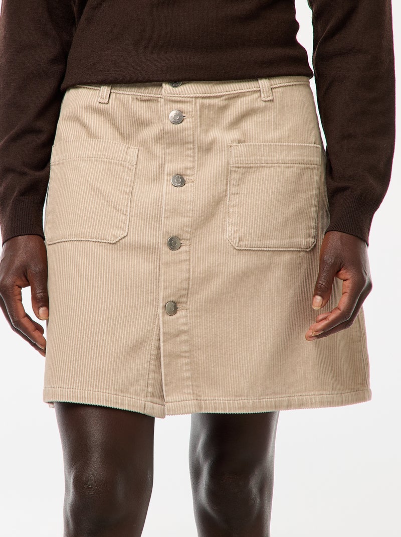 Gonna corta in velluto a coste 'JDY' Beige - Kiabi