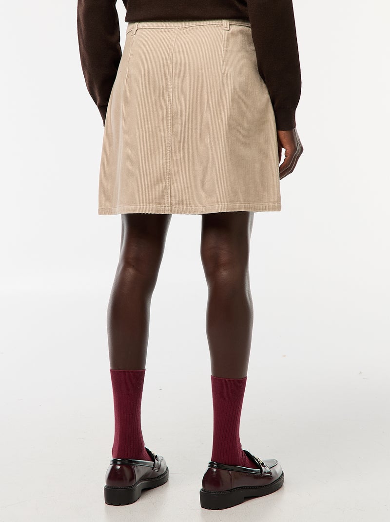 Gonna corta in velluto a coste 'JDY' Beige - Kiabi