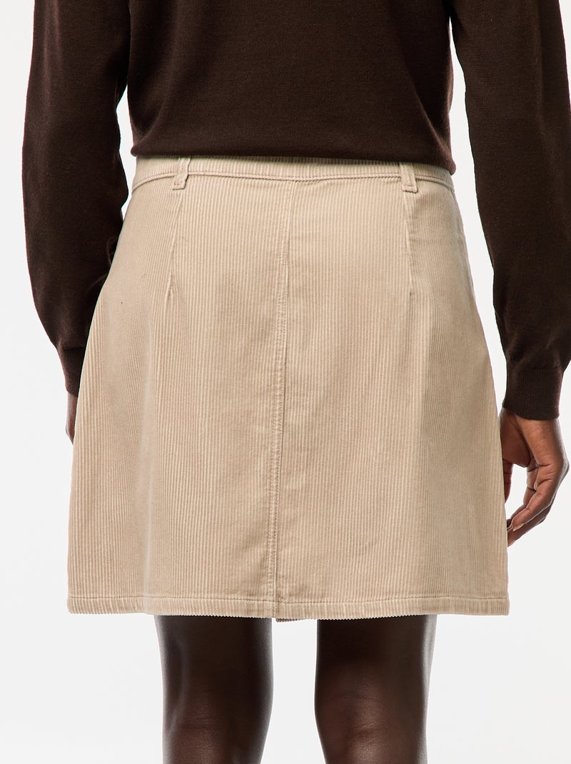 Gonna corta in velluto a coste 'JDY' Beige - Kiabi