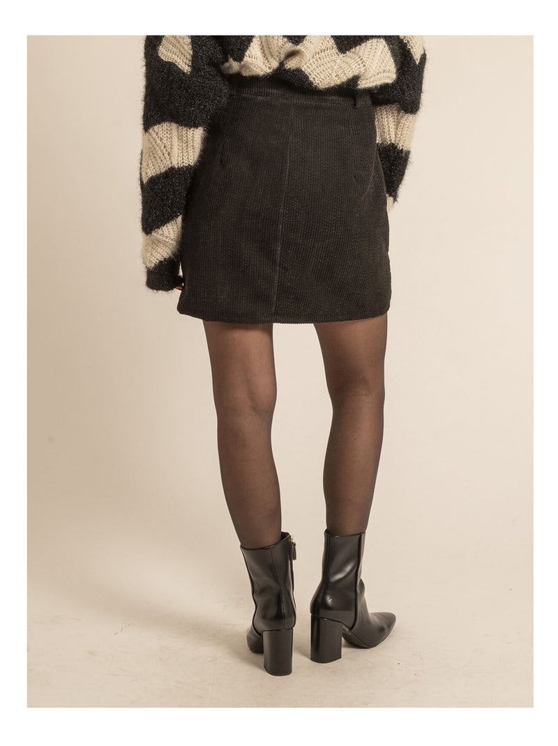Gonna corta in velluto a coste XYLIDINE Nero - Kiabi
