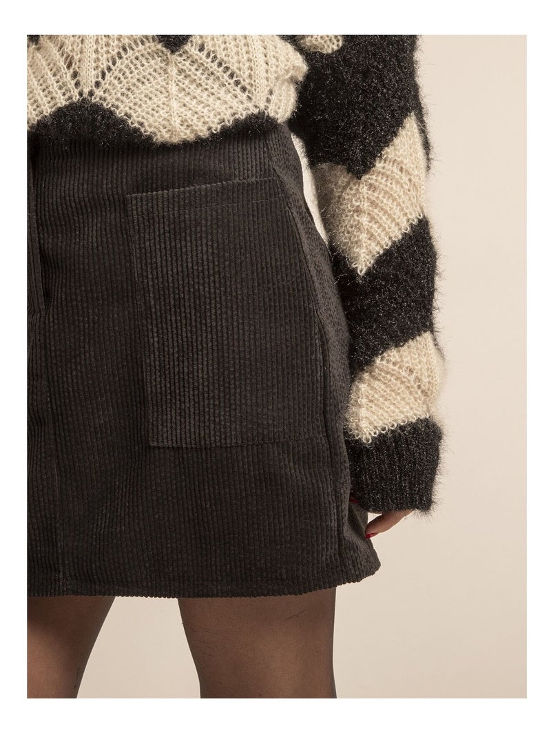 Gonna corta in velluto a coste XYLIDINE Nero - Kiabi