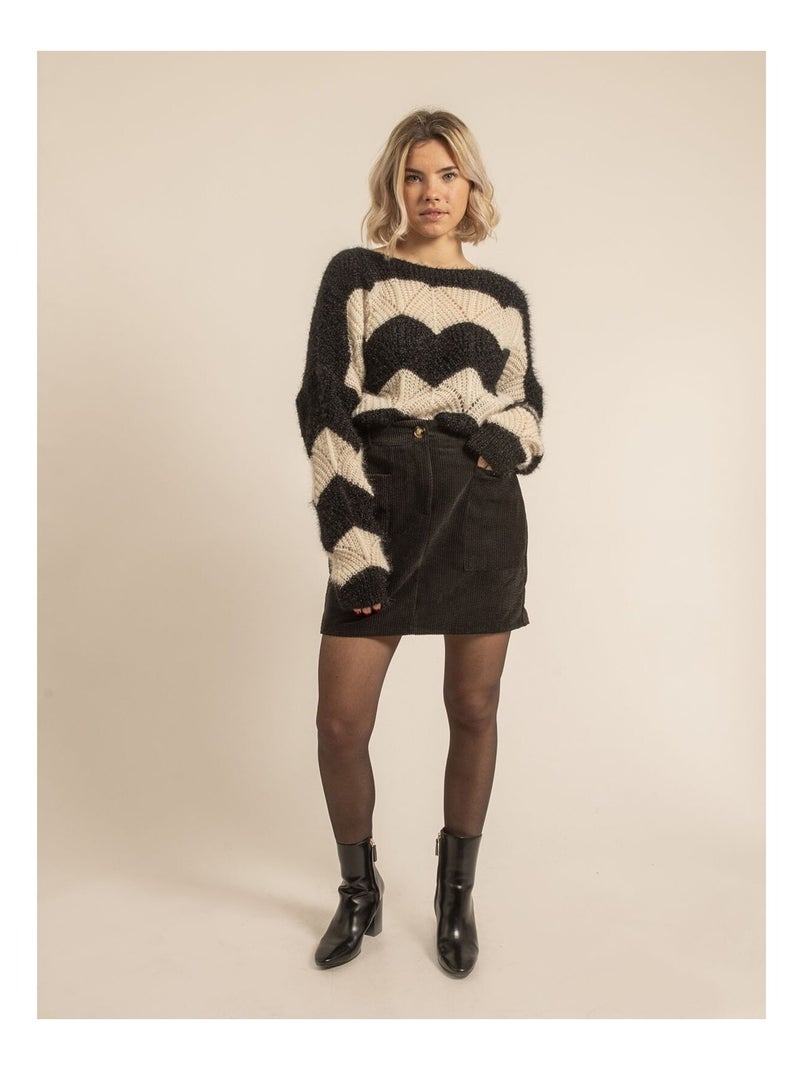 Gonna corta in velluto a coste XYLIDINE Nero - Kiabi