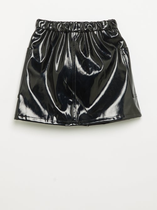 Gonna corta in vinile con grandi tasche - Kiabi