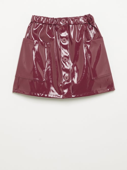 Gonna corta in vinile con grandi tasche - Kiabi