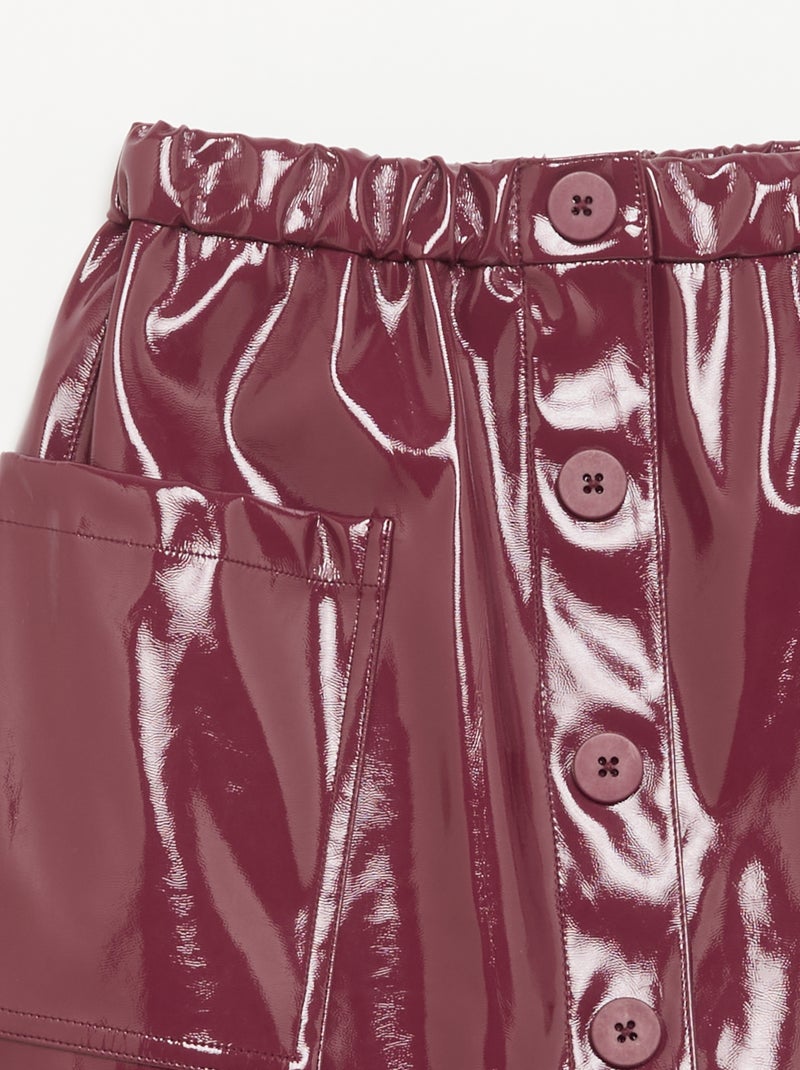 Gonna corta in vinile con grandi tasche Viola - Kiabi
