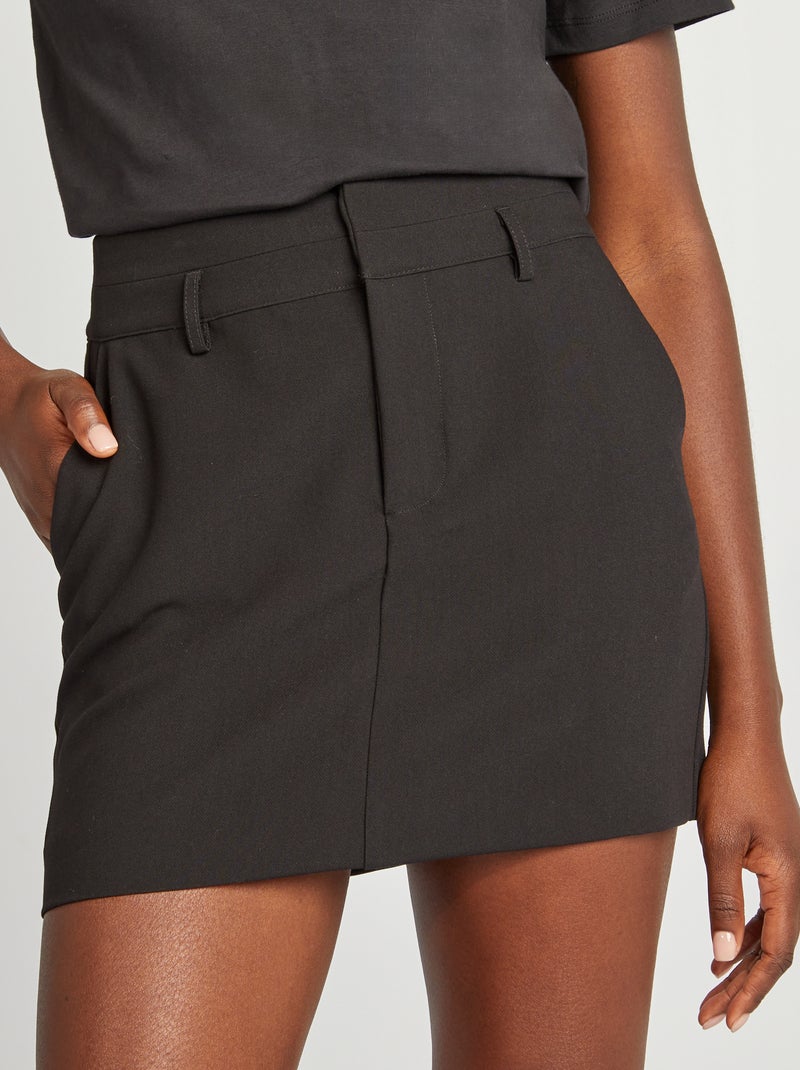 Gonna corta stile tailleur nero - Kiabi