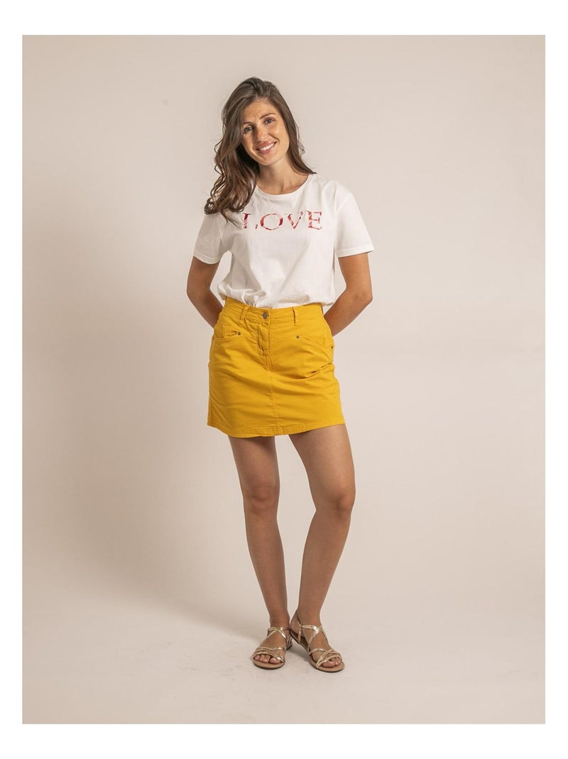 Gonna corta XOMIA Senape - Kiabi