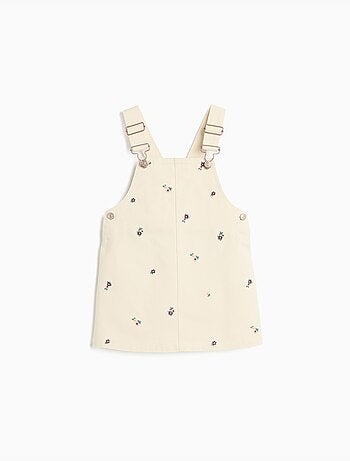 Gonna da salopette ricamata con fiori, mo fashion