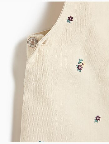 Gonna da salopette ricamata con fiori, mo fashion
