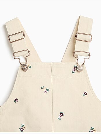 Gonna da salopette ricamata con fiori, mo fashion