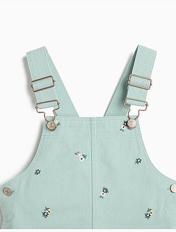 Gonna da salopette ricamata con fiori, mo fashion