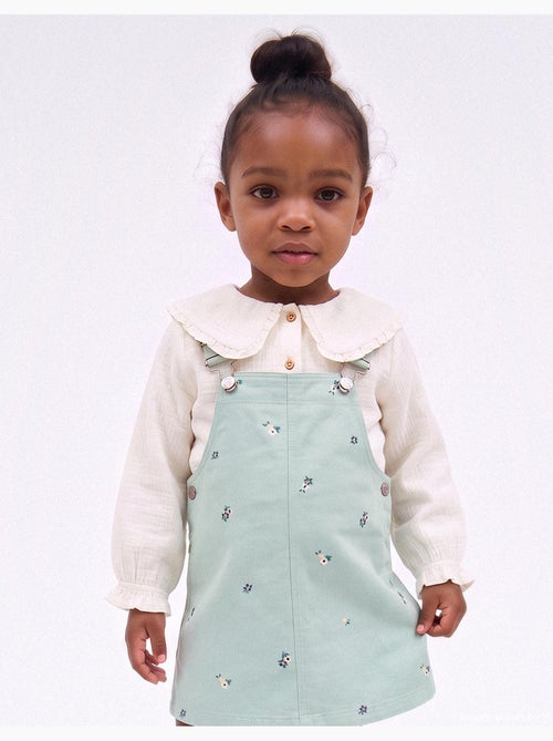 Gonna da salopette ricamata con fiori, mo fashion - Kiabi