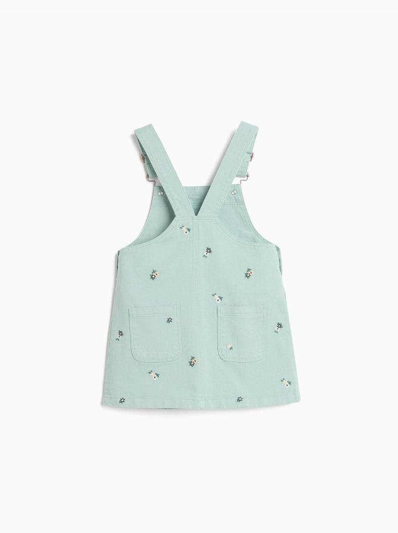 Gonna da salopette ricamata con fiori, mo fashion Grigio - Kiabi