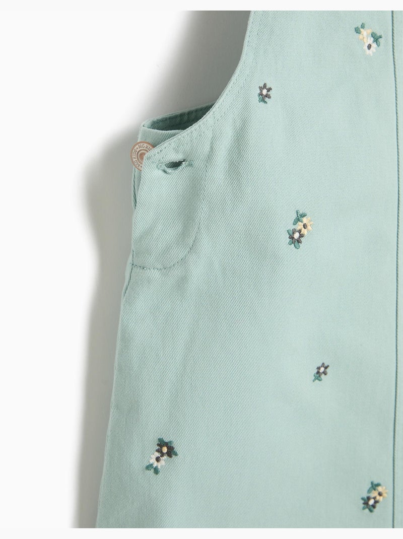 Gonna da salopette ricamata con fiori, mo fashion Grigio - Kiabi